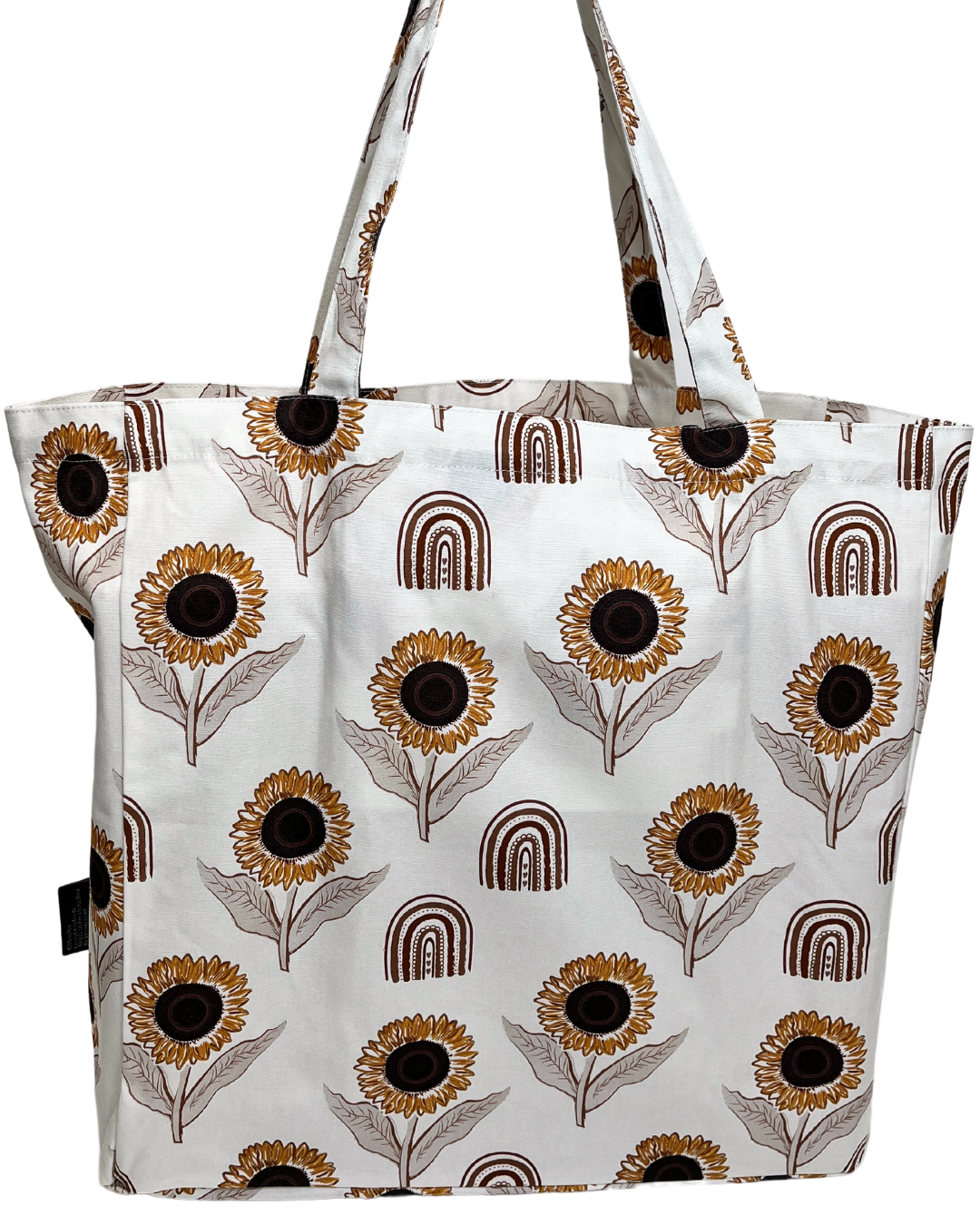 Reusable illustrated bag: BOHO Sunflowers (cream background)