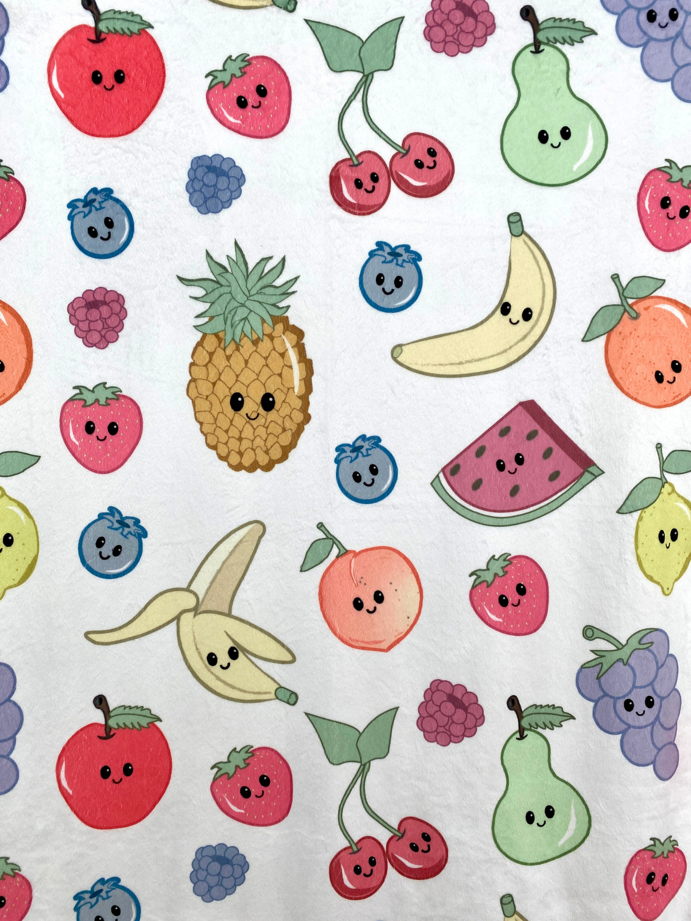 Couverture de bébé : Cute Fruits (White background)