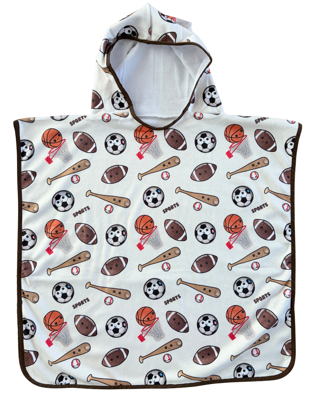 Serviette poncho à capuchon pour enfant (18 mois à 5 ans) : Passion des ballons