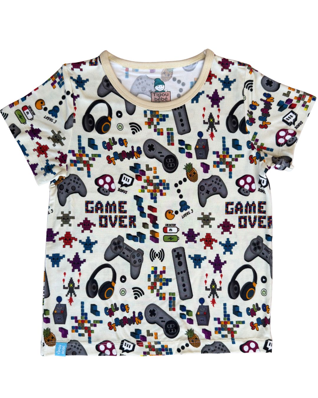 T-shirt bébé et enfant ultra doux en bambou (coupe relaxe) : Jeux vidéo pour gamer