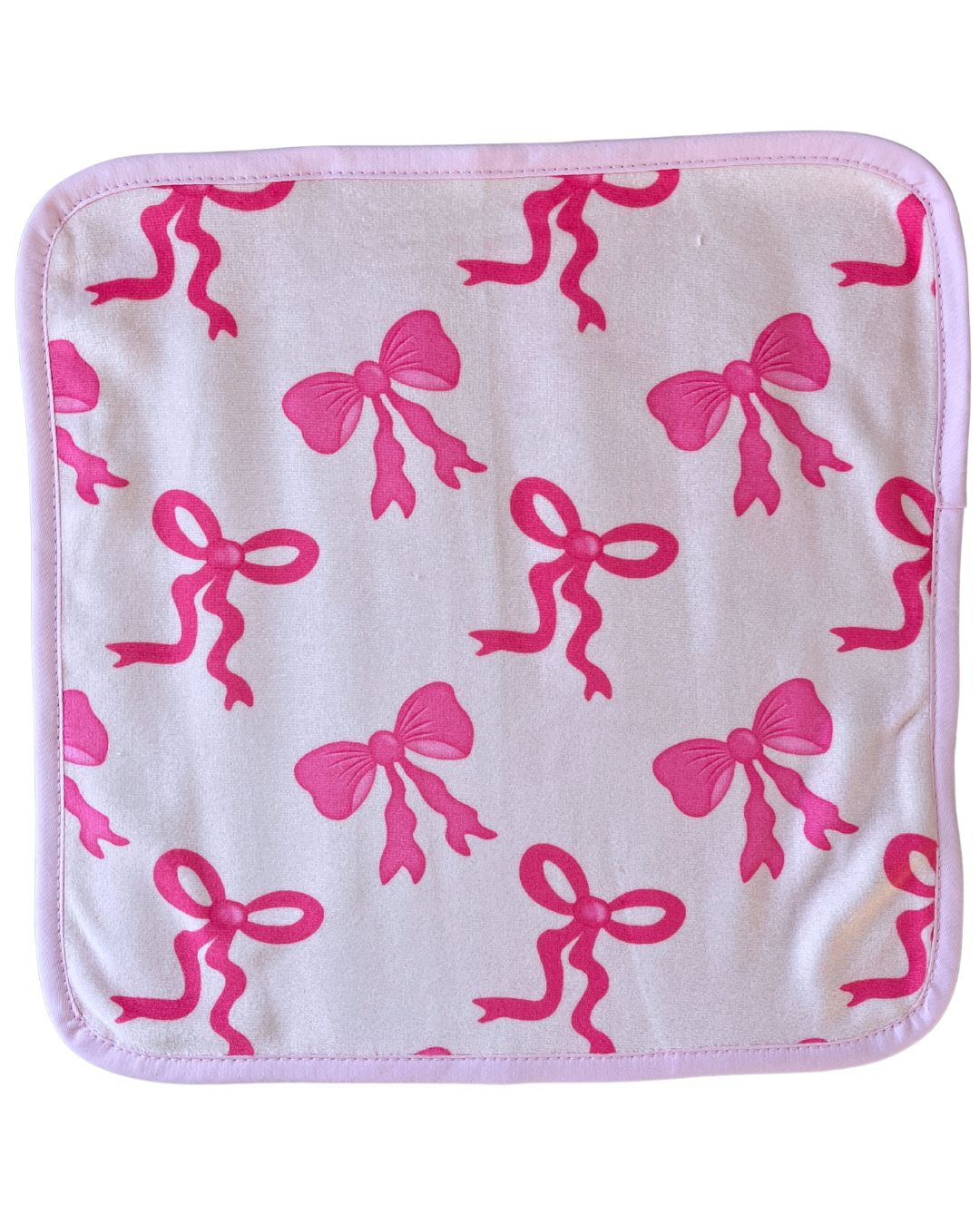 Débarbouillette : Boucles (fond rose)