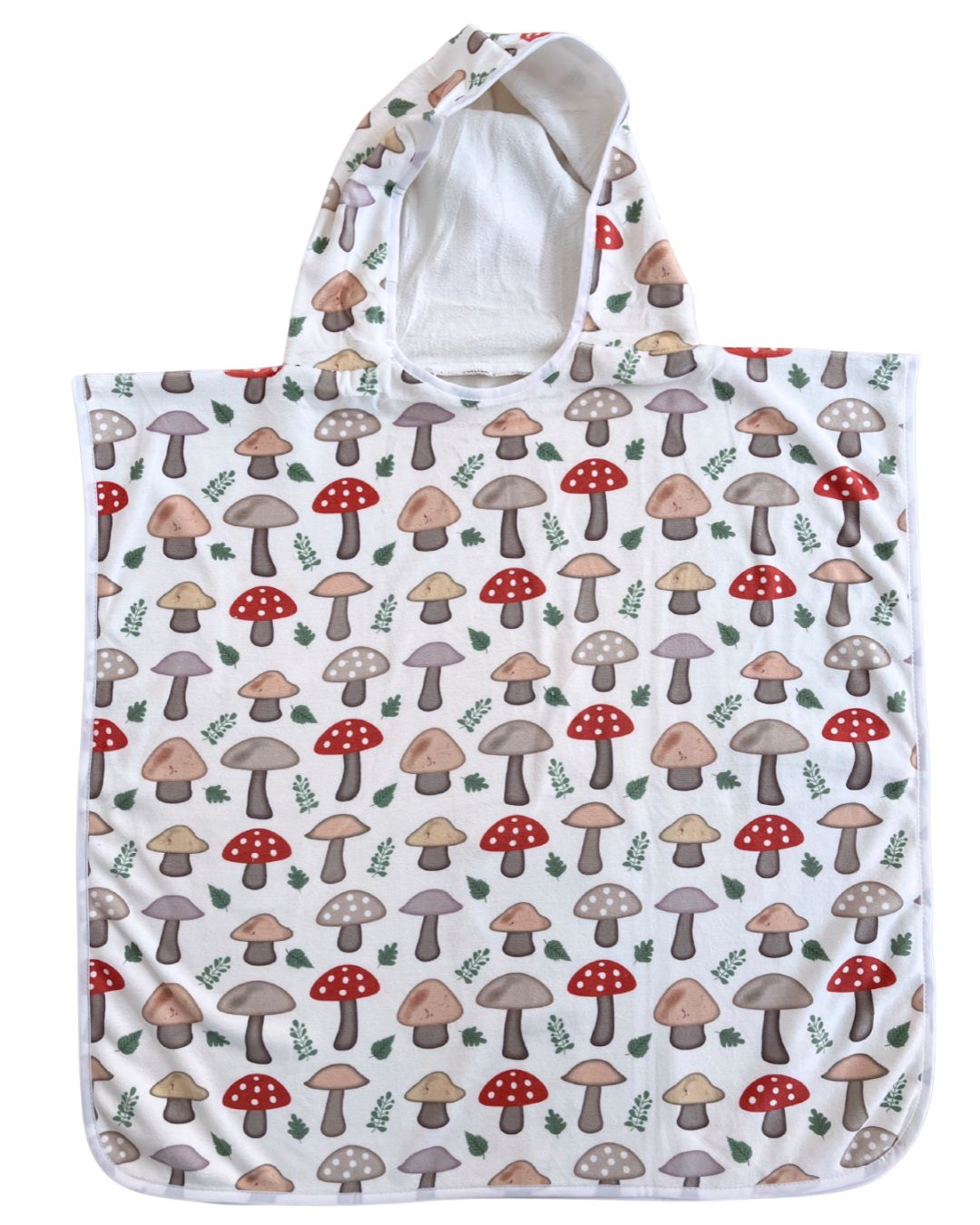 Serviette poncho à capuchon pour enfant (18 mois à 5 ans) : Champignons collection monde merveilleux