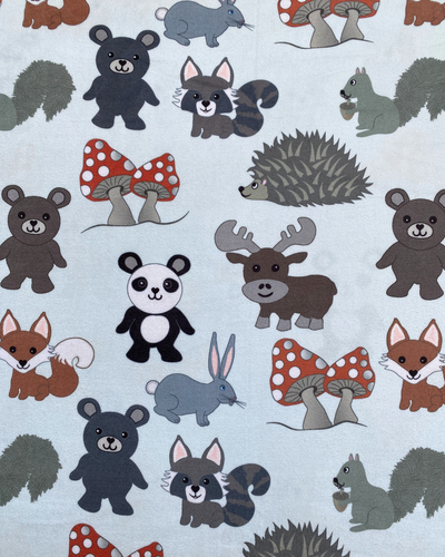 Hooded Baby Towel (0-18 months): Forest Animals and Mushrooms