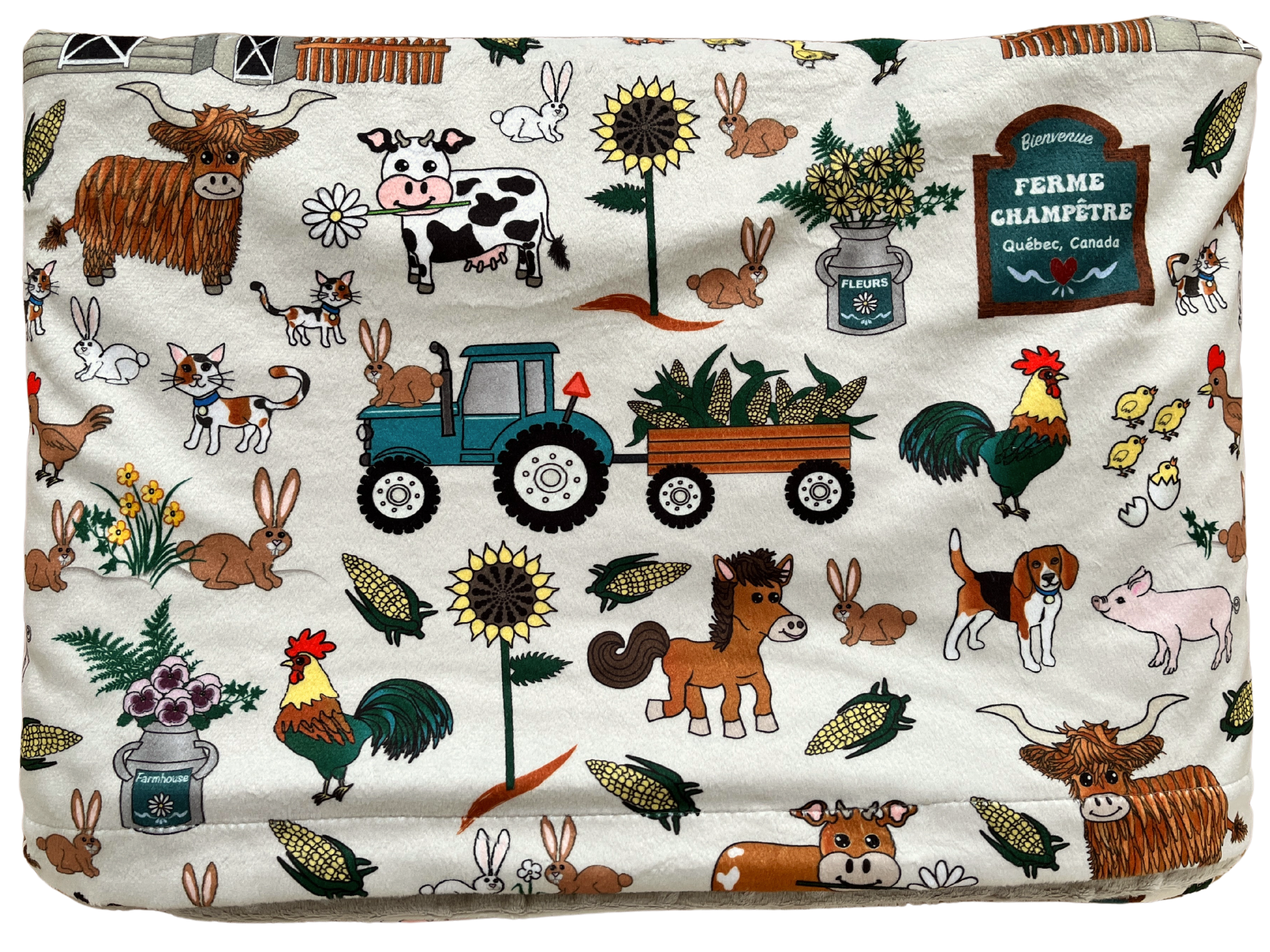 Couverture de bébé : Ferme champêtre sarcelle