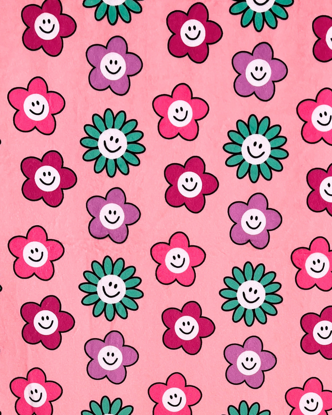 Couverture de bébé : Fleurs souriantes