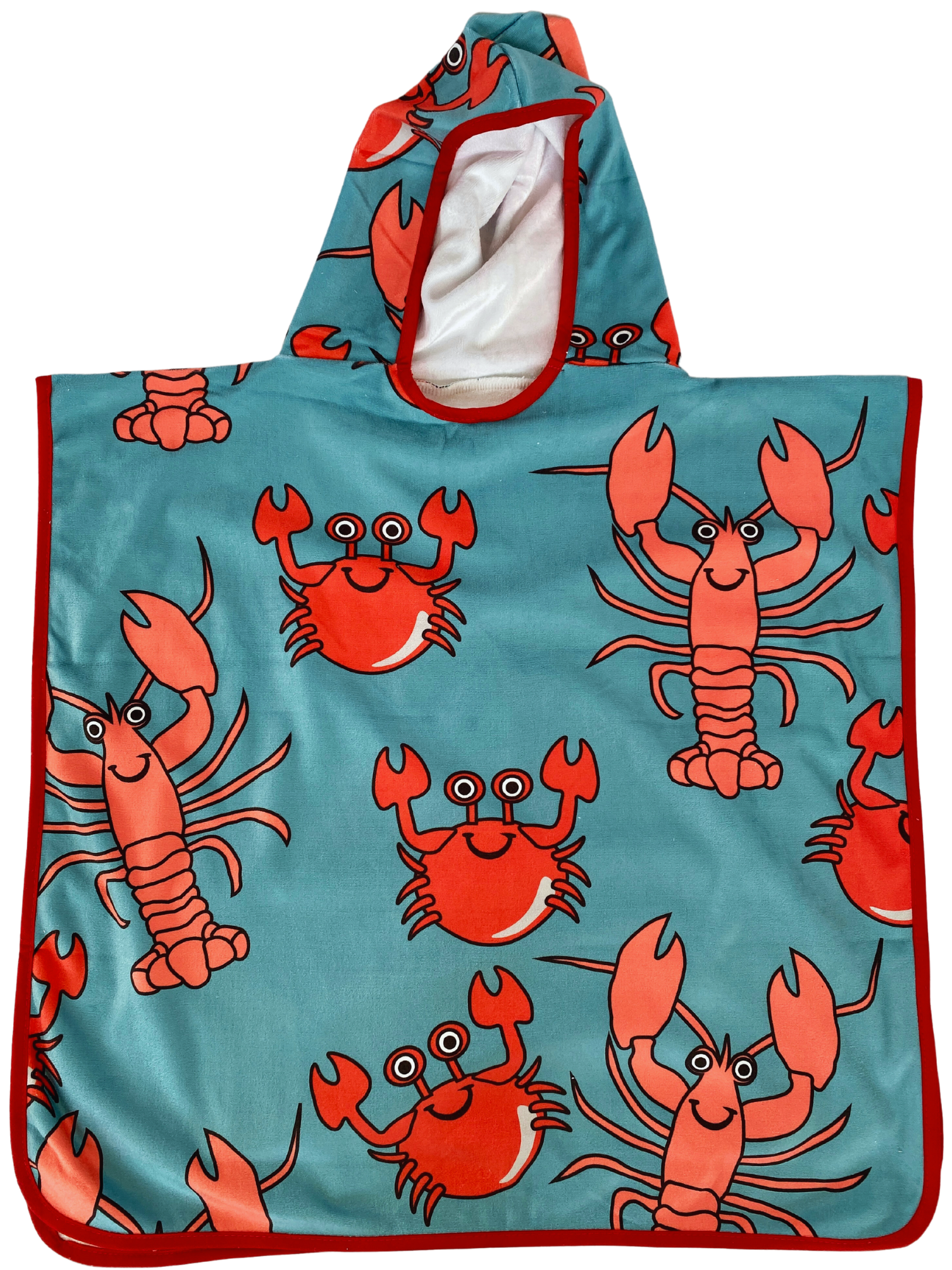 Hooded poncho towel for children (18 months to 5 years): Crabs and Lobsters