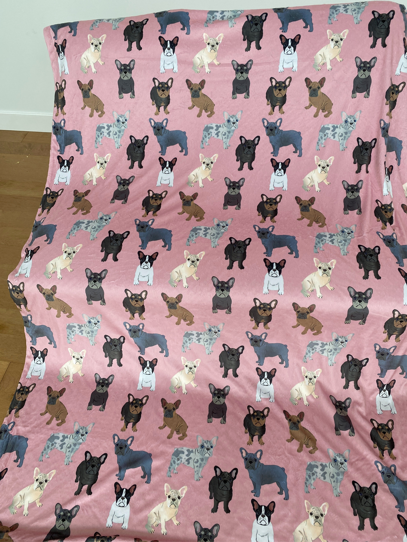 Giant Blanket: French Bulldog Party (Pink)