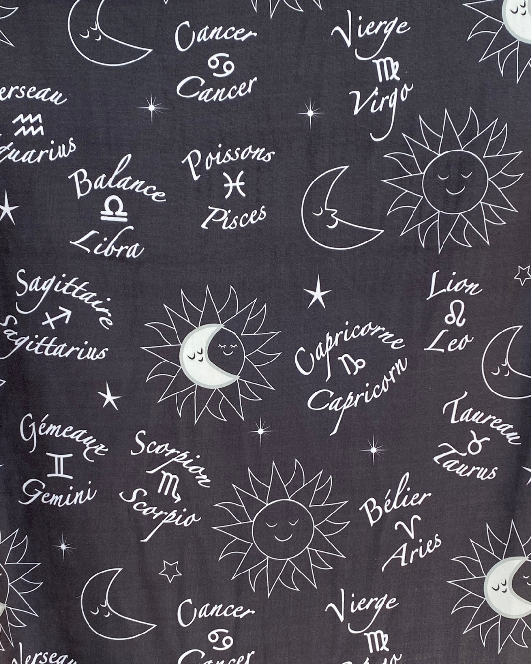 Giant towel : Astrological Signs (Black Background)
