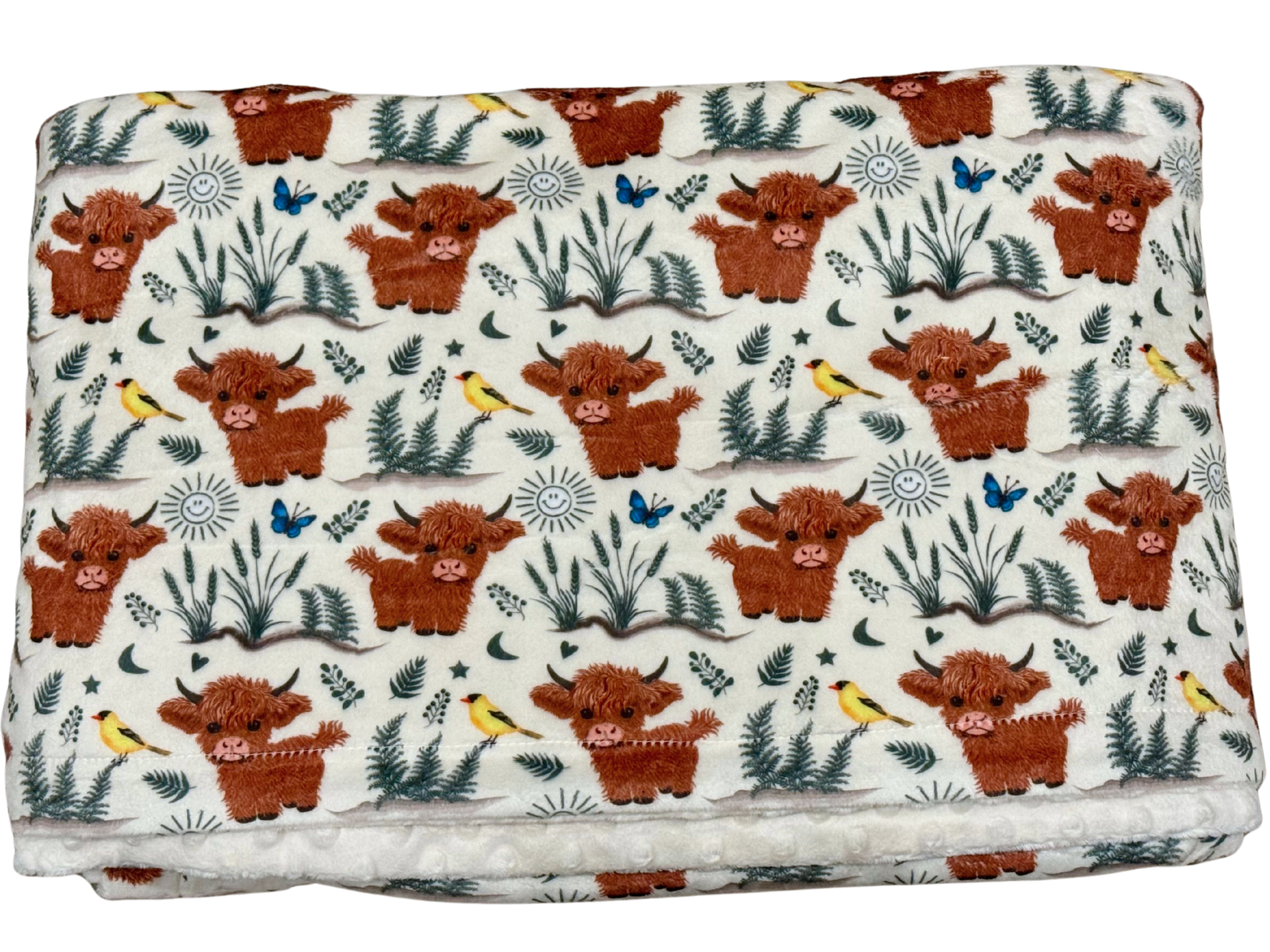 Couverture de bébé : Vaches Highland (fond beige)