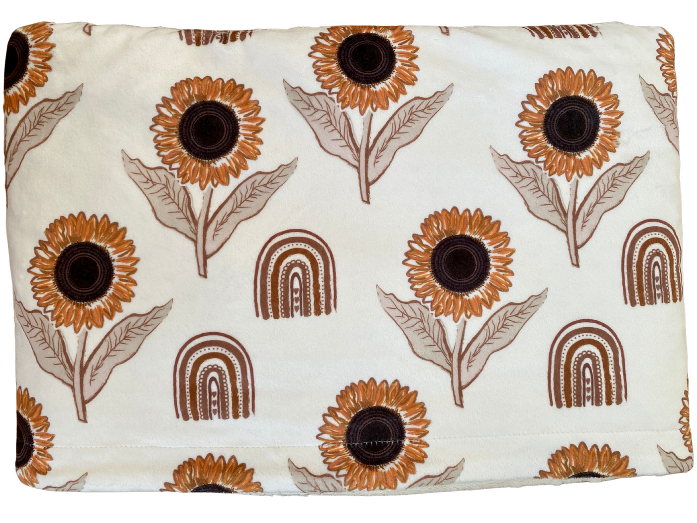 Baby Blanket: Sunflowers BOHO (Cream Background)