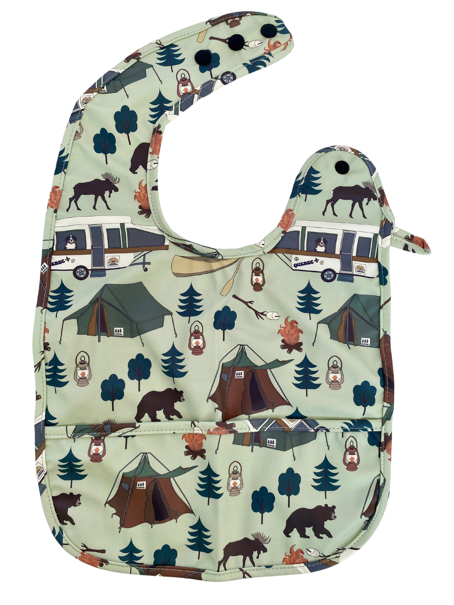 Bavette imperméable avec poche : Camping sauvage