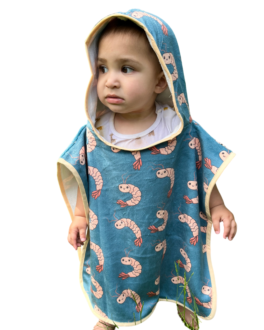 Hooded poncho towel for baby (0-18 months): Little shrimps