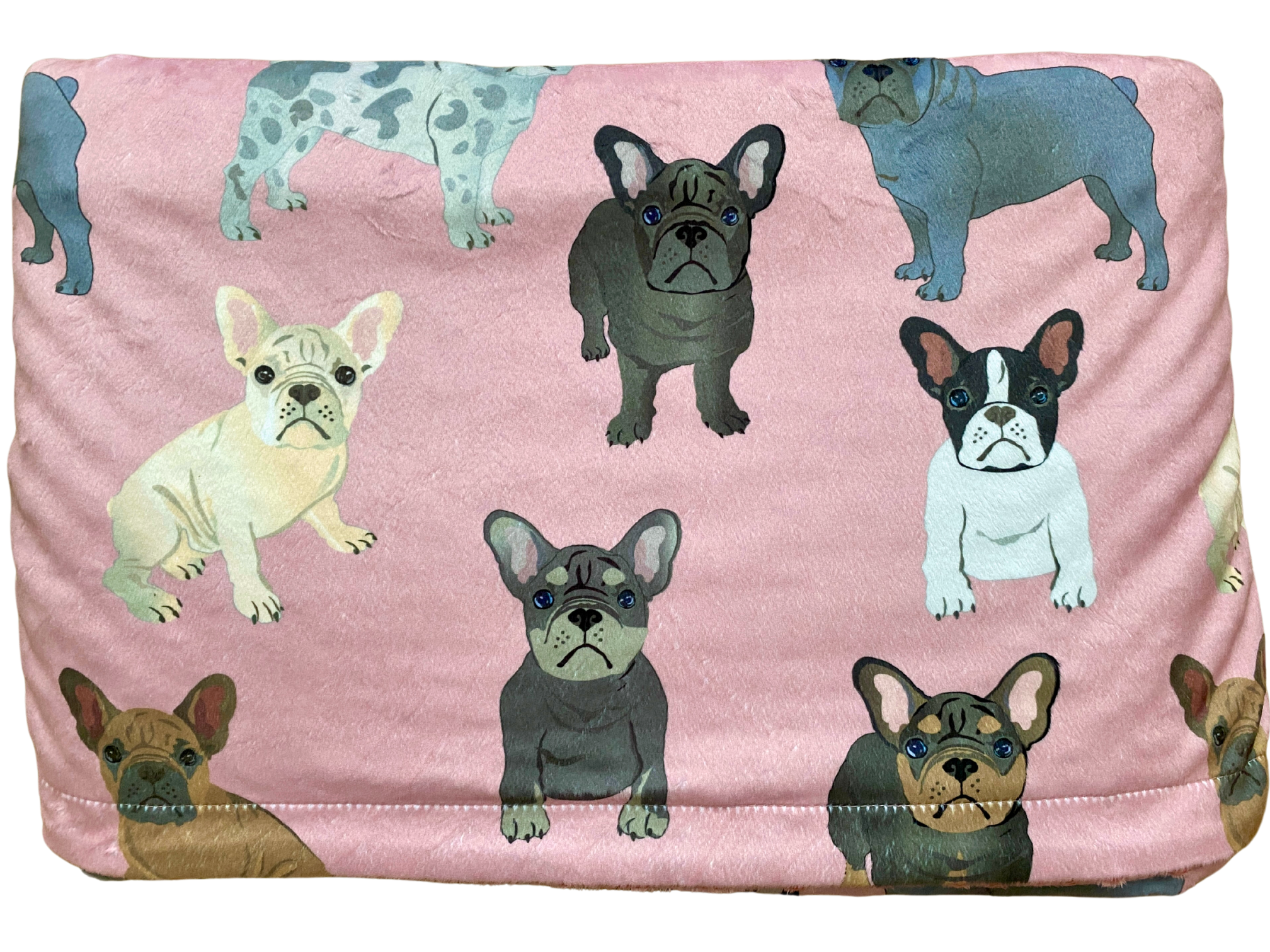 Couverture de bébé : Party de bouledogue français (Rose)