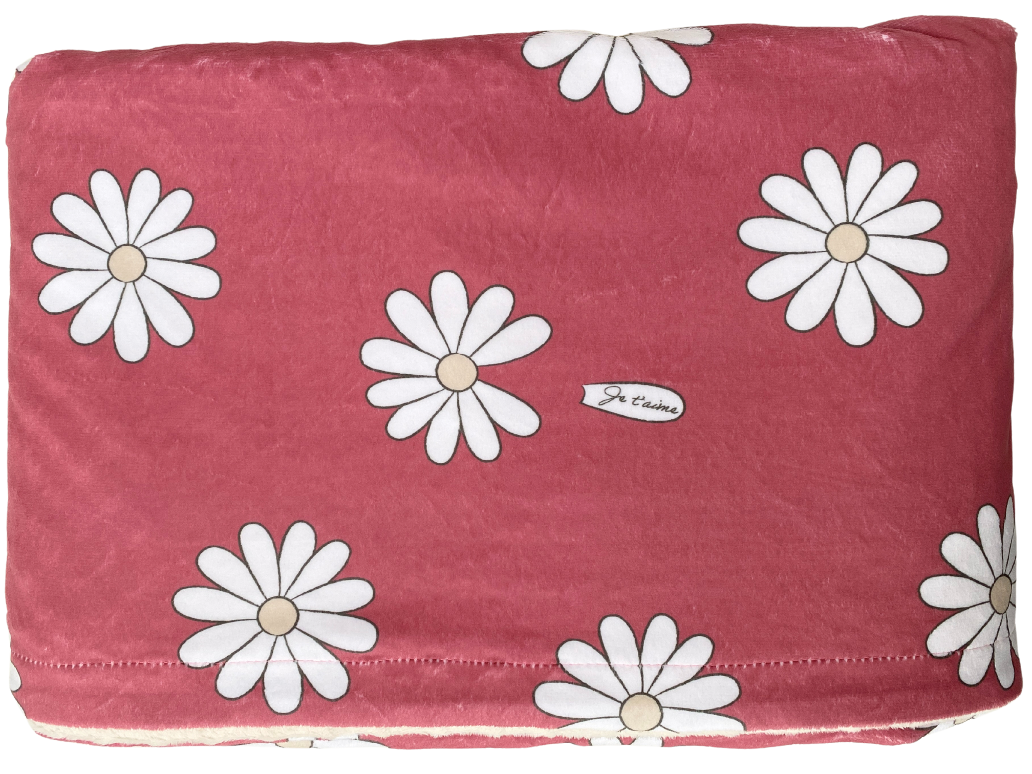 Couverture de bébé : Marguerites BOHO (fond framboise)