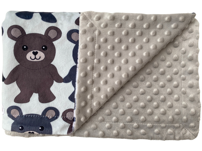Baby blanket: Let's hold hands (pandas and bears)