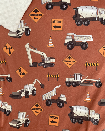 Baby blanket: Construction Trucks (Earth Background)