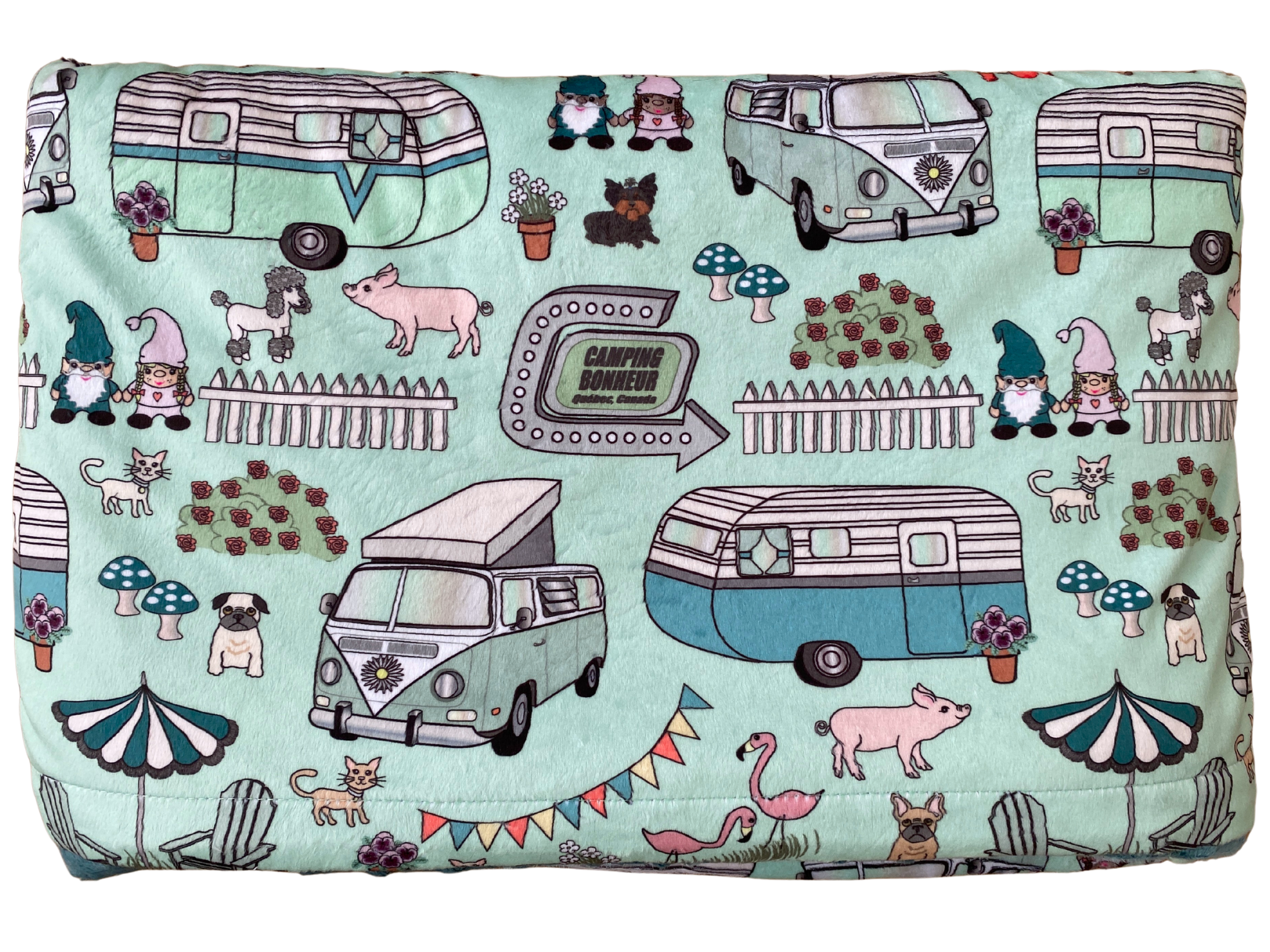 Couverture de bébé : Camping bonheur turquoise