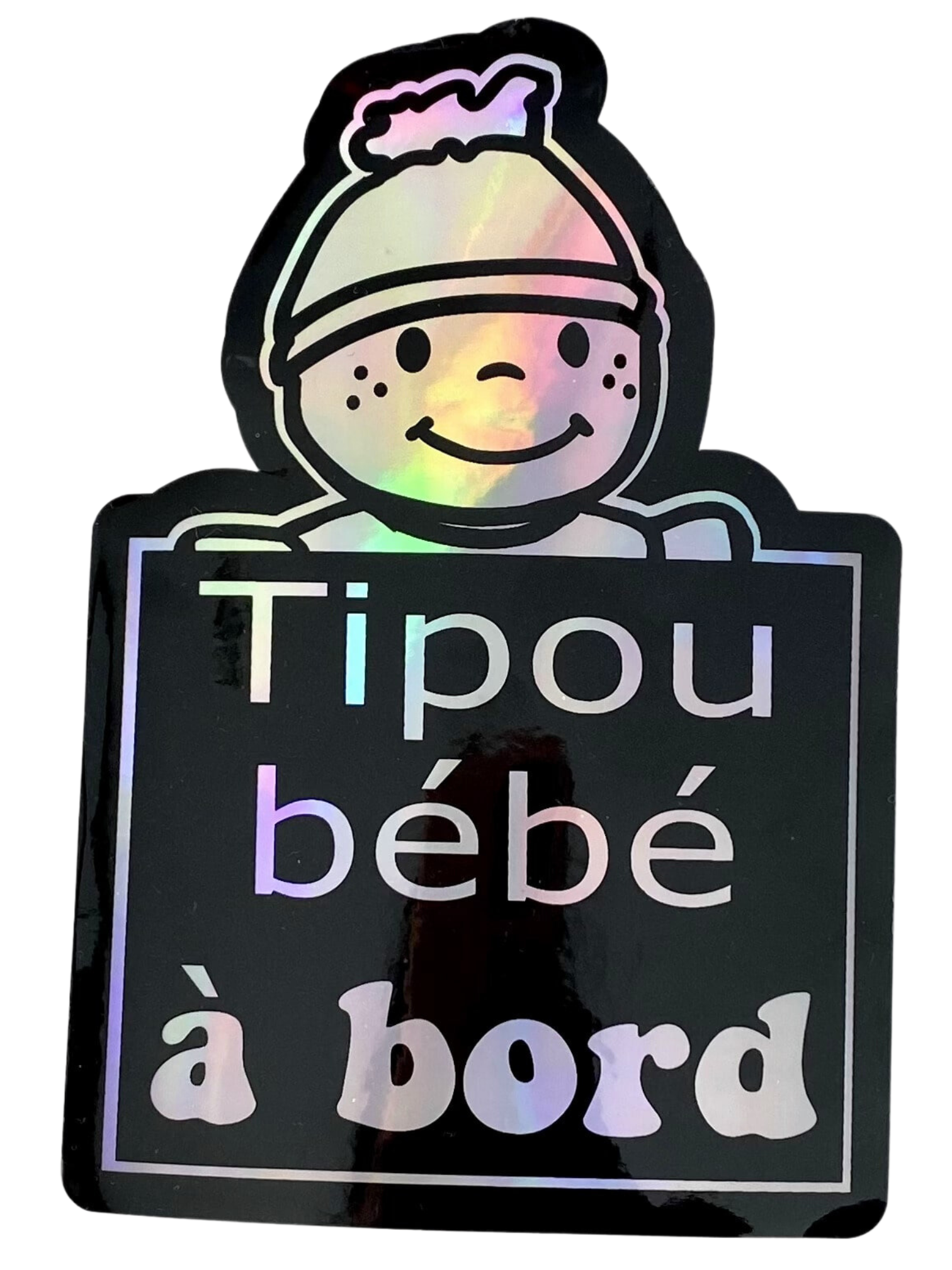 Autocollant Holographique Tipou bébé à bord