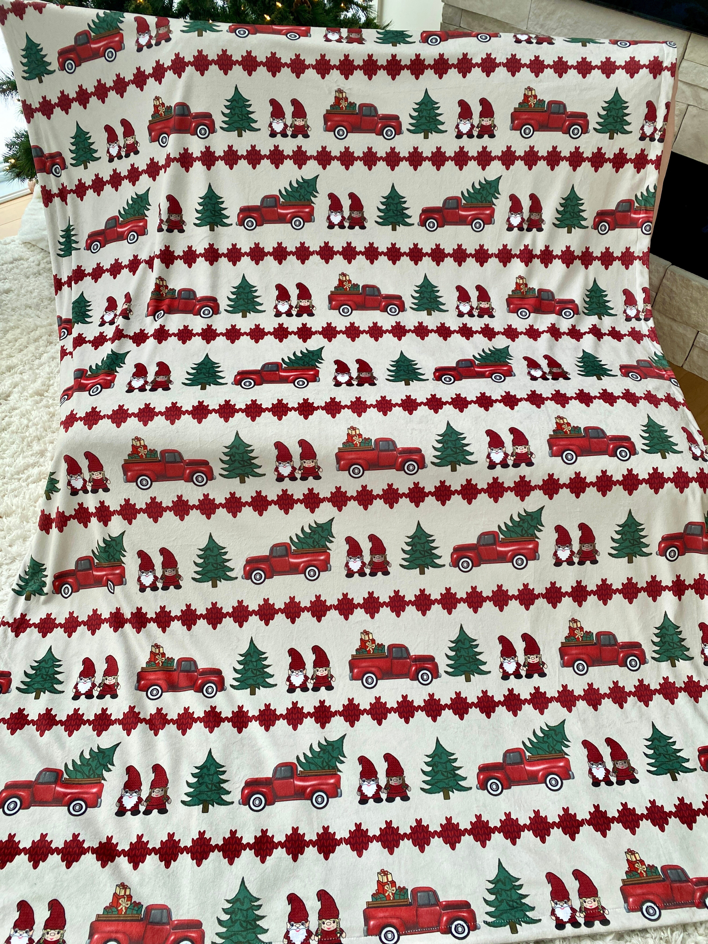Giant Blanket: Red Vintage Trucks
