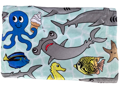 Giant blanket: Kind Sharks' Birthday