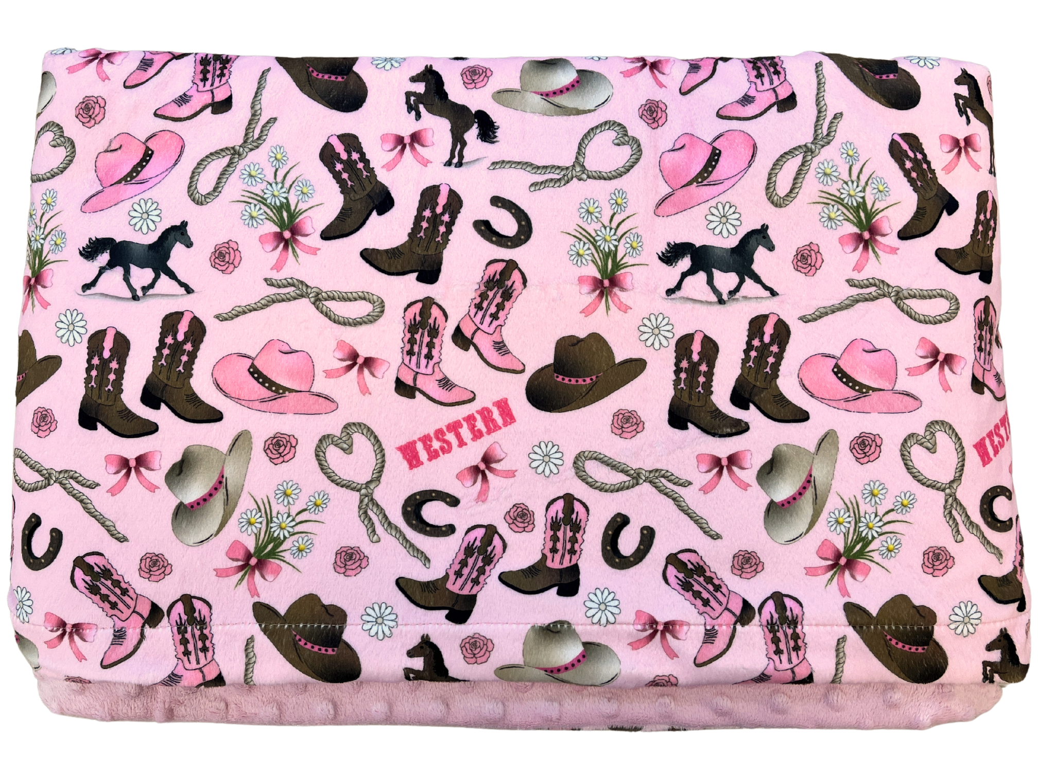 Couverture de bébé : Western cowboy rose
