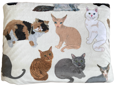 Baby Blanket: My Cat Friends (Cream Background)
