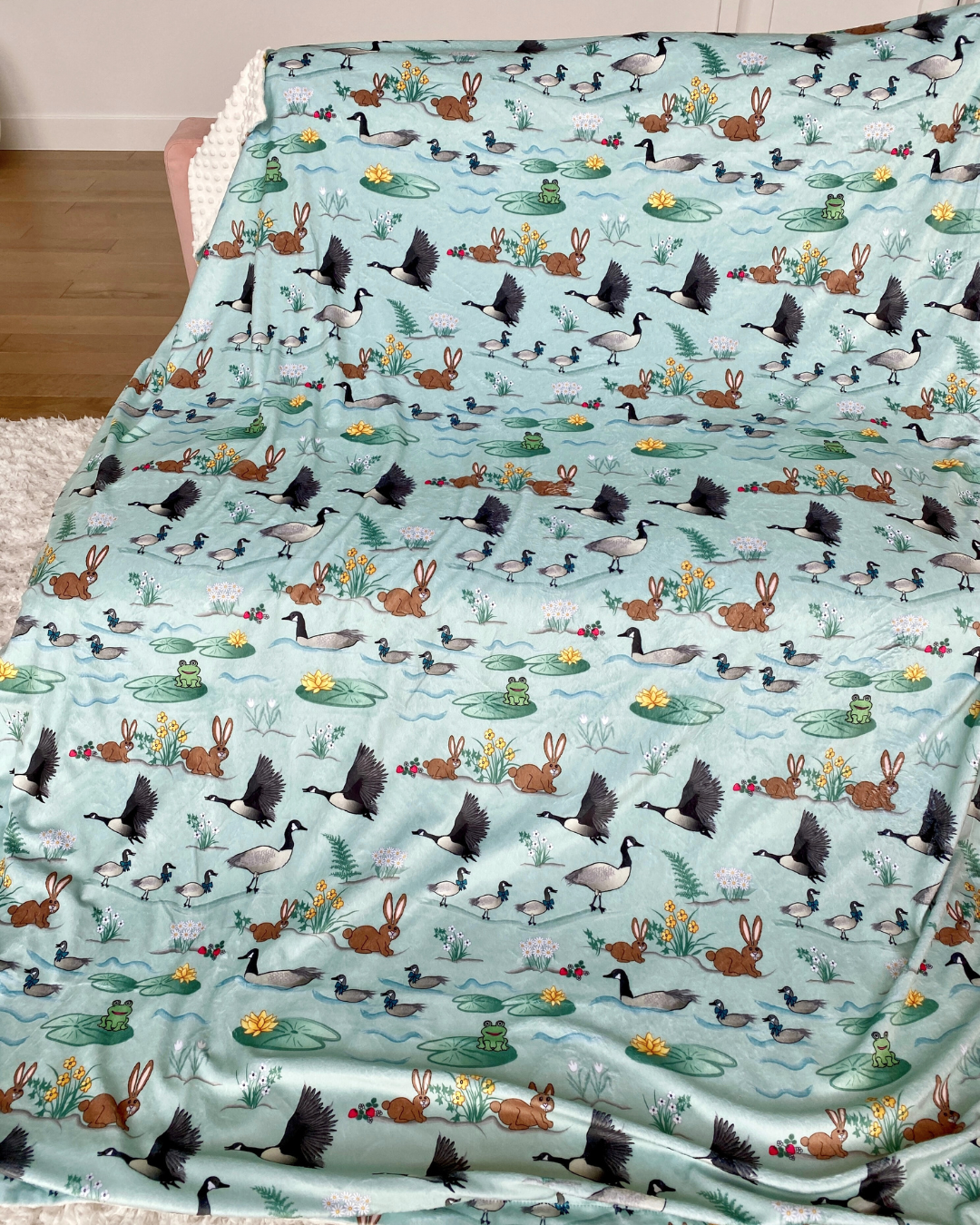 Giant Blanket: Canada Geese and Rabbits