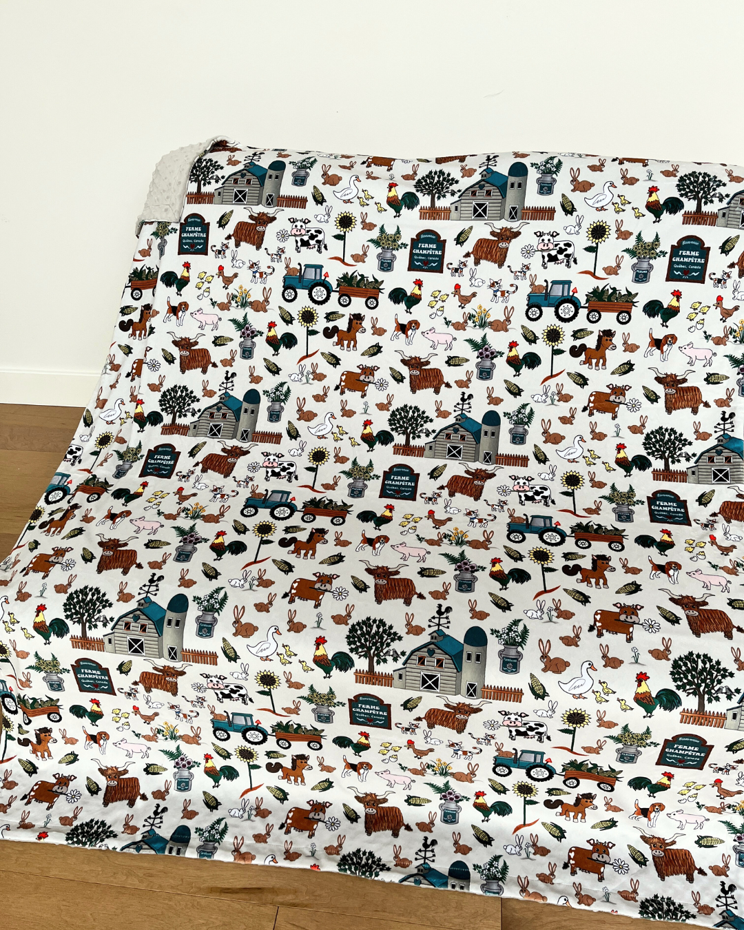 Medium Blanket: Teal Country Farmhouse