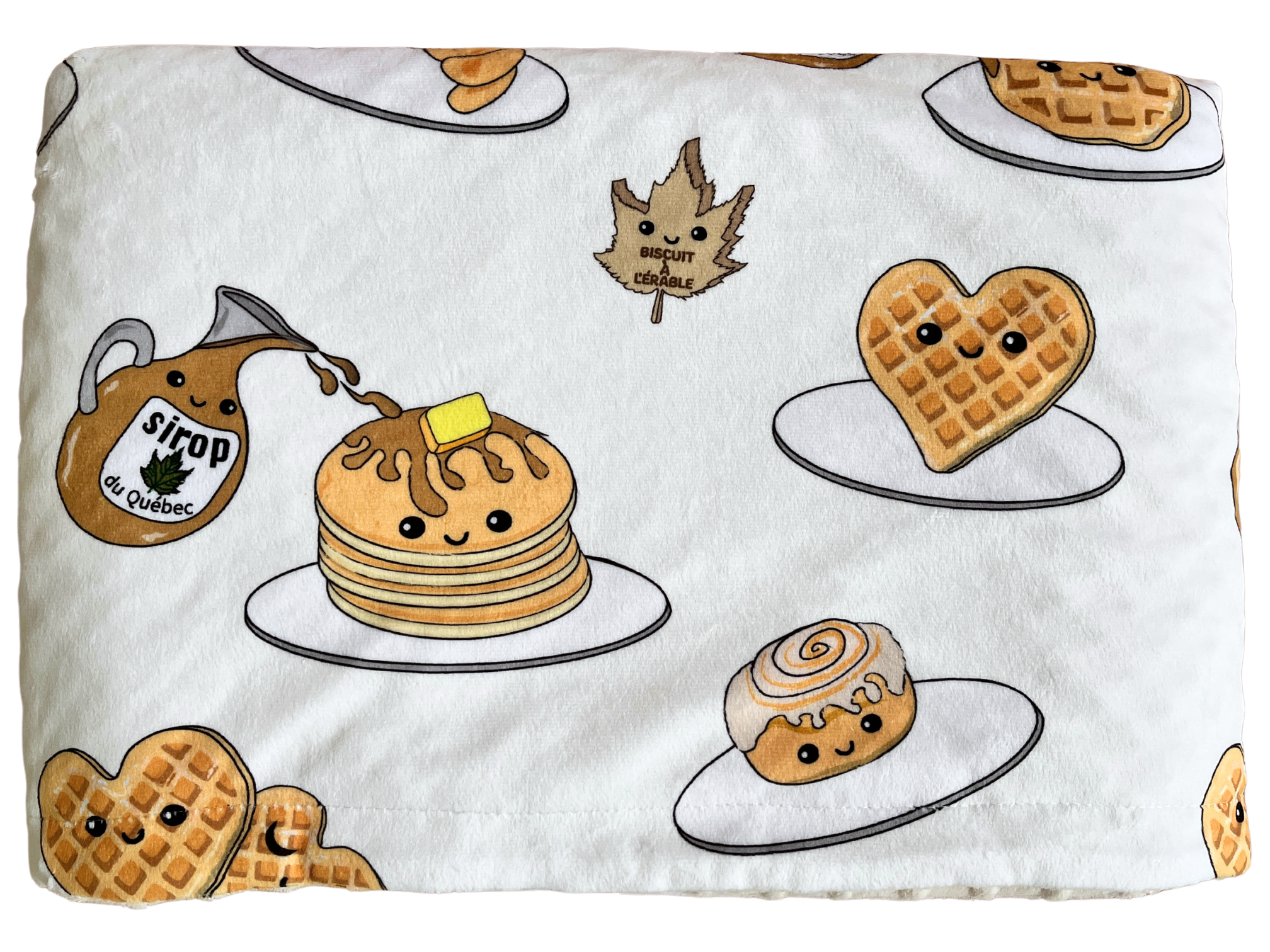 Baby blanket: Exquisite maple syrup and delicious pancakes (cream background)