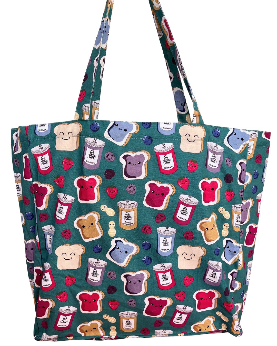 Sac réutilisable illustré : Beurre d'arachides et confiture