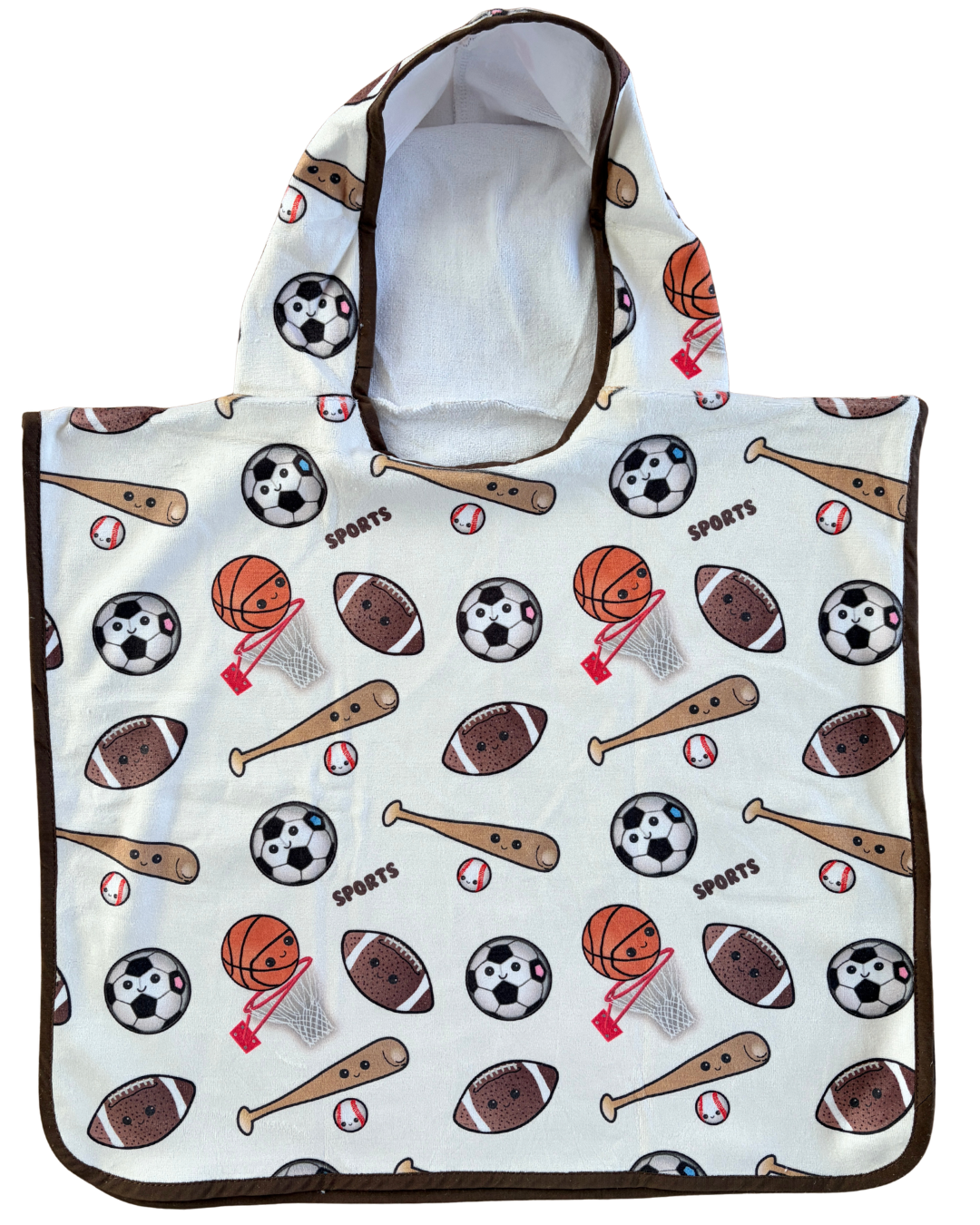 Serviette poncho à capuchon pour bébé (0-18 mois) : Passion des ballons
