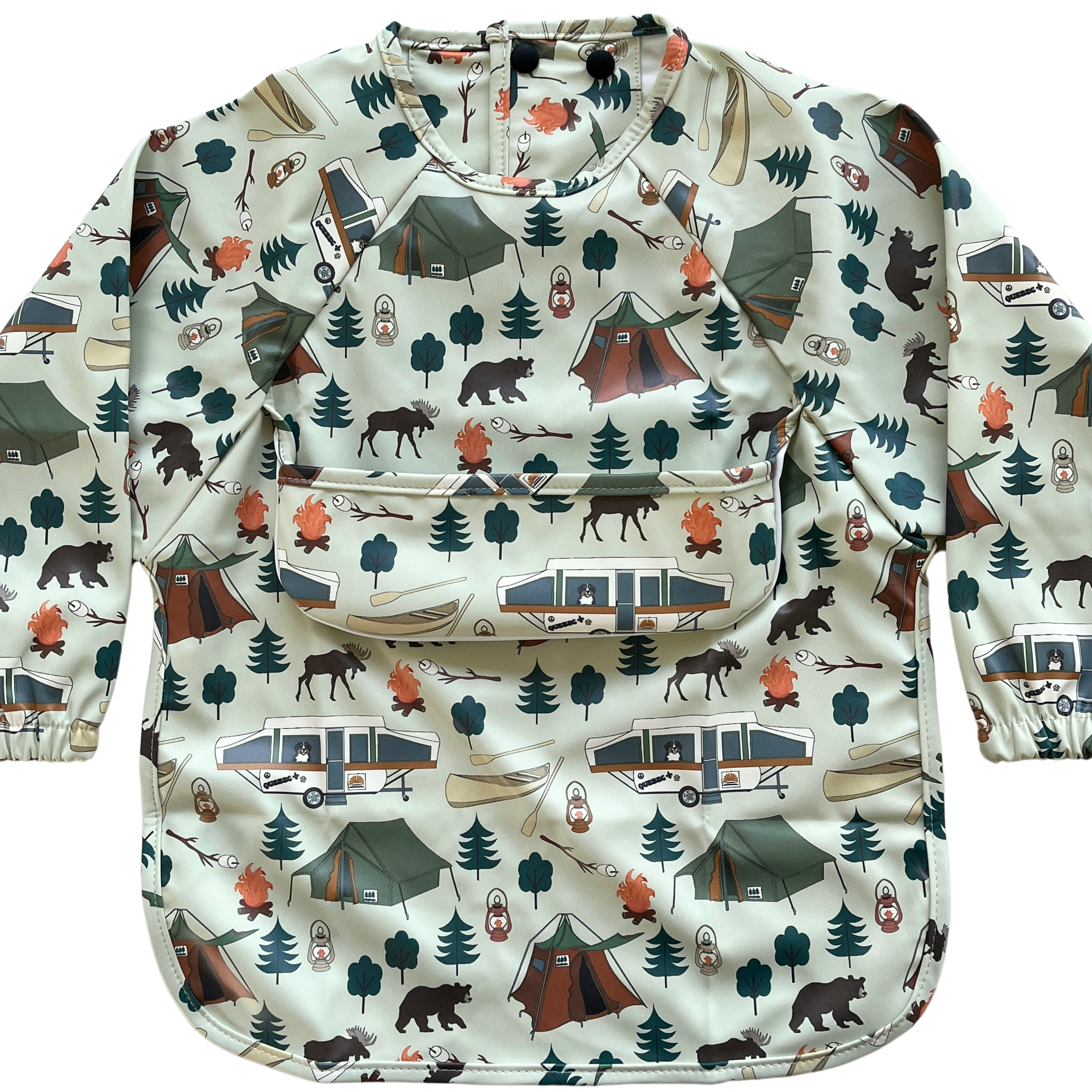 Bavette imperméable à manches longues avec poche : Camping sauvage