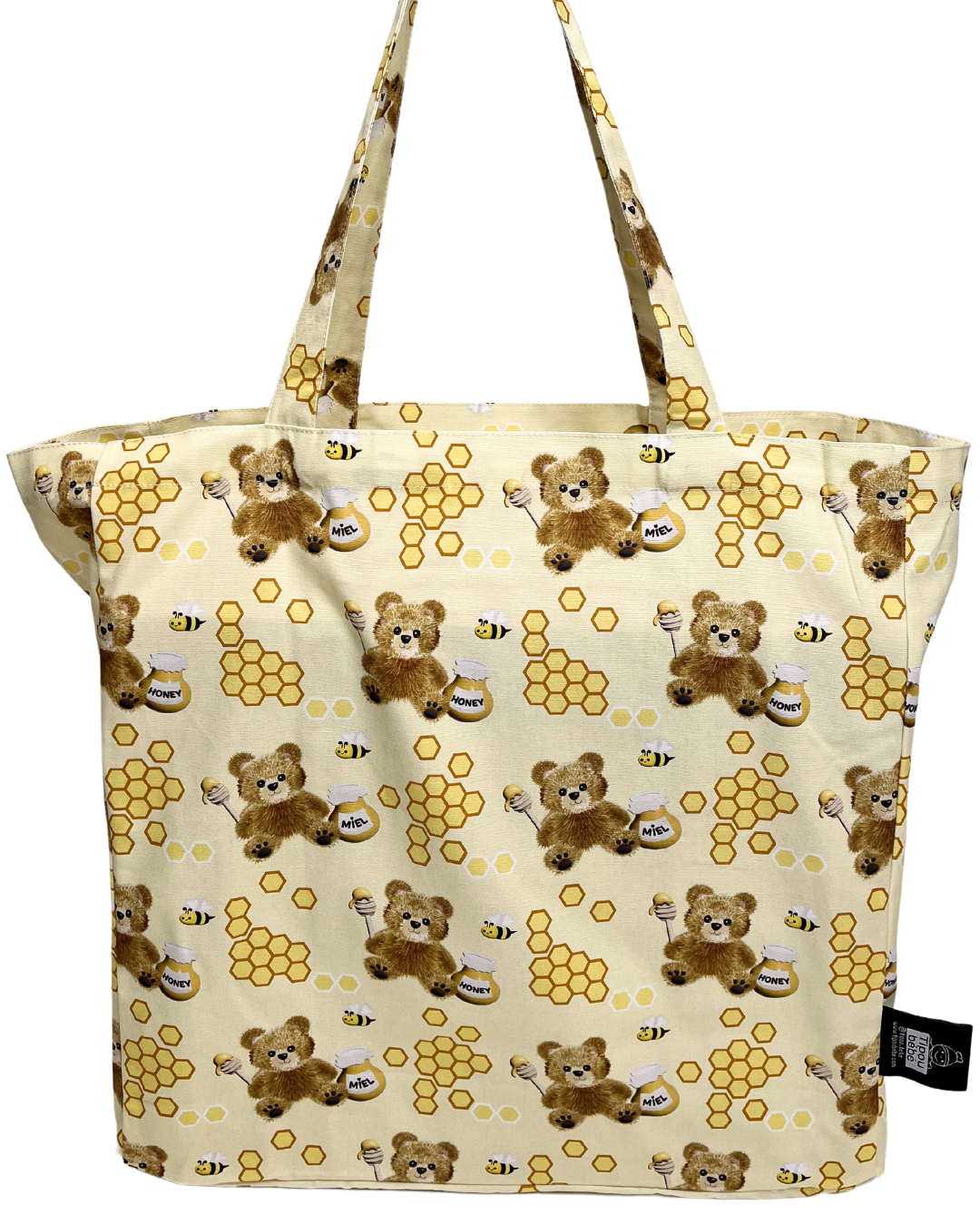 Reusable illustrated bag: Charming little bears and their honey pots