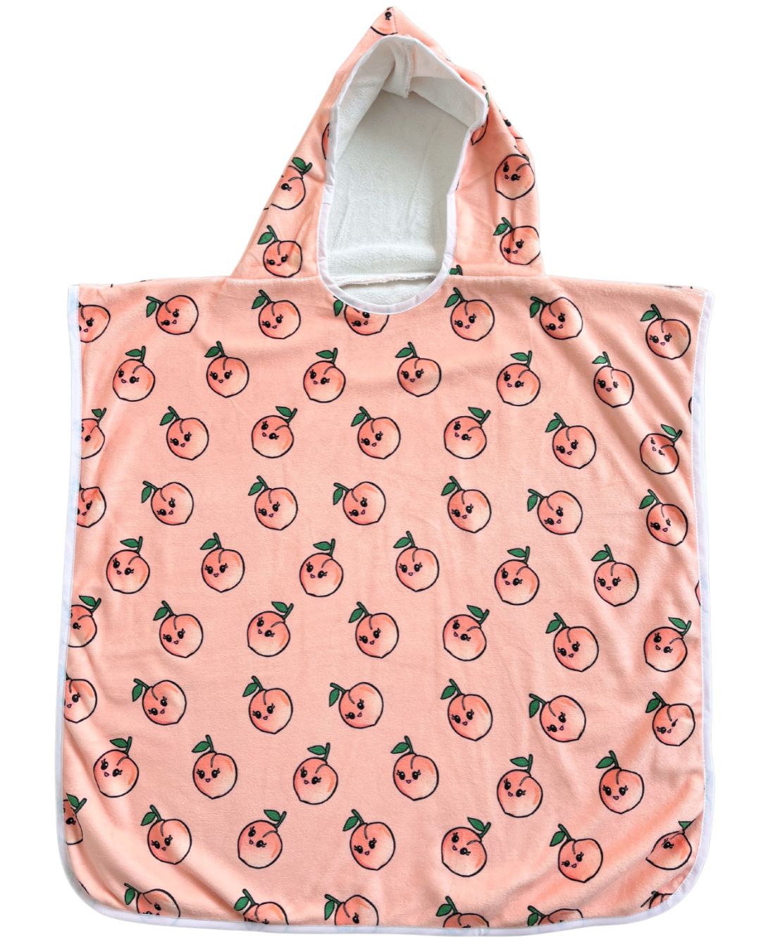 Serviette poncho à capuchon pour enfant (18 mois à 5 ans) : Pêches charmantes