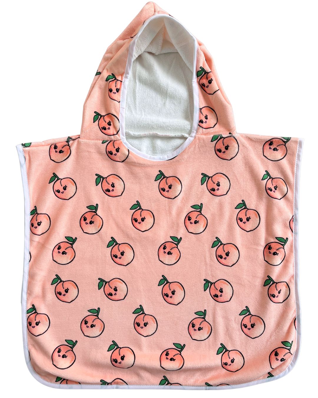 Serviette poncho à capuchon pour bébé (0-18 mois) : Pêches charmantes