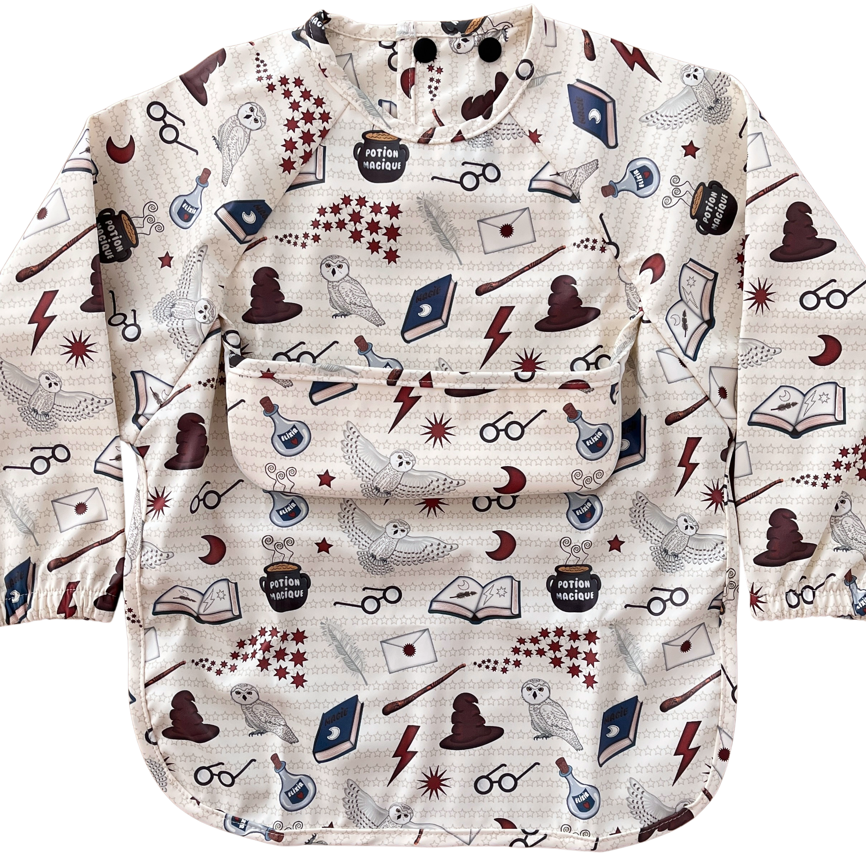 Bavette imperméable à manches longues avec poche : Potion magique pour sorciers et sorcières