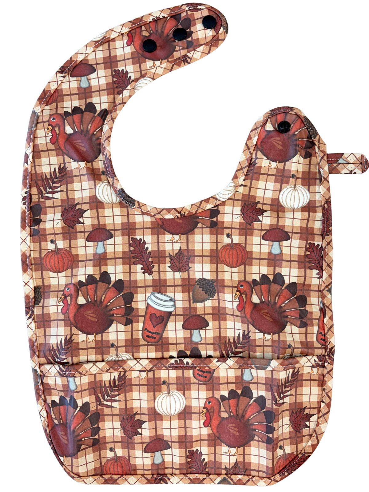 Bavette imperméable avec poche : Dindons d’automne