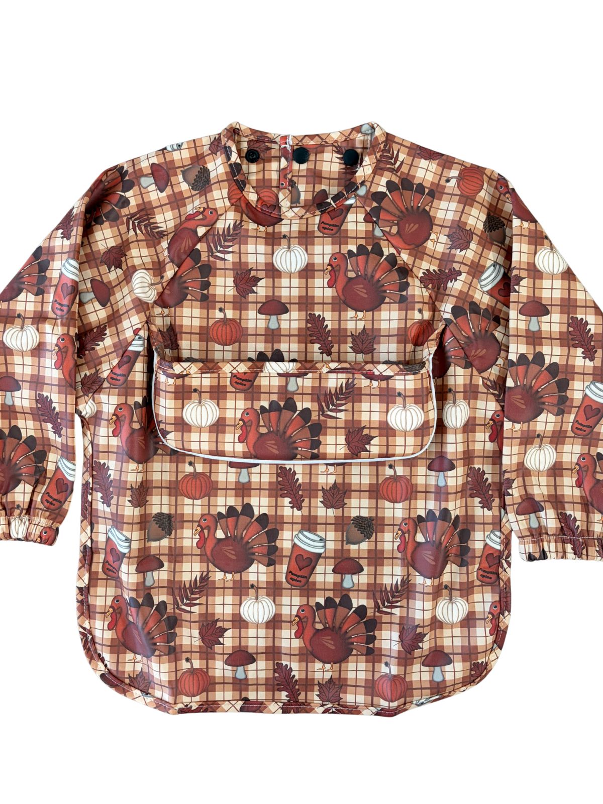 Bavette imperméable à manches longues avec poche : Dindons d’automne