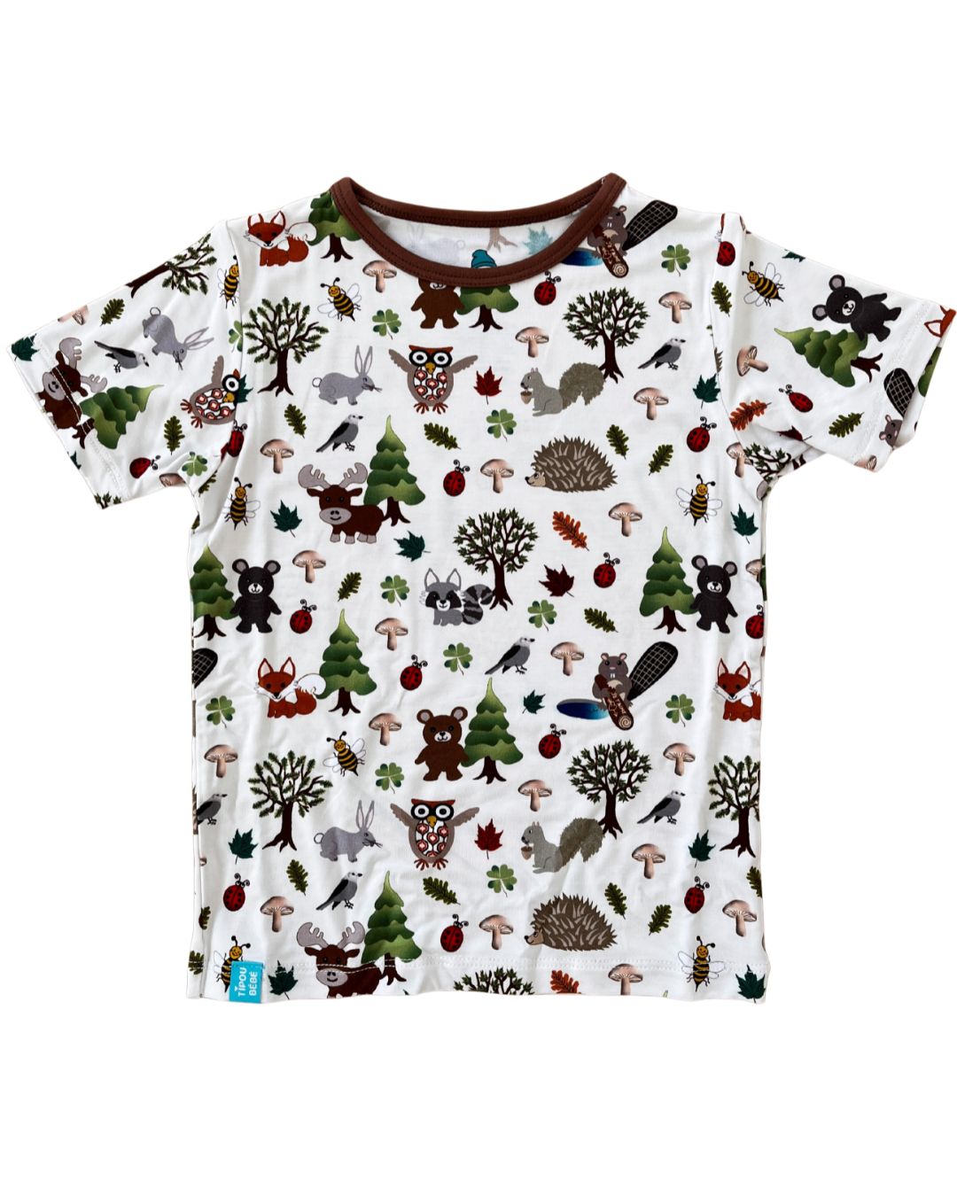 T-shirt for baby and child ultra soft bamboo: Happy forest animals
