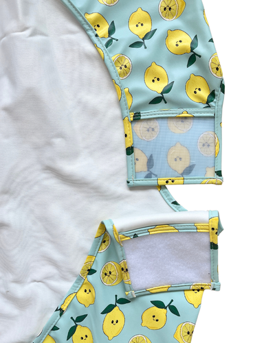 TABLIER d’art et de cuisine imperméable pour enfant (4 à 7 ans) : Citrons rayonnants