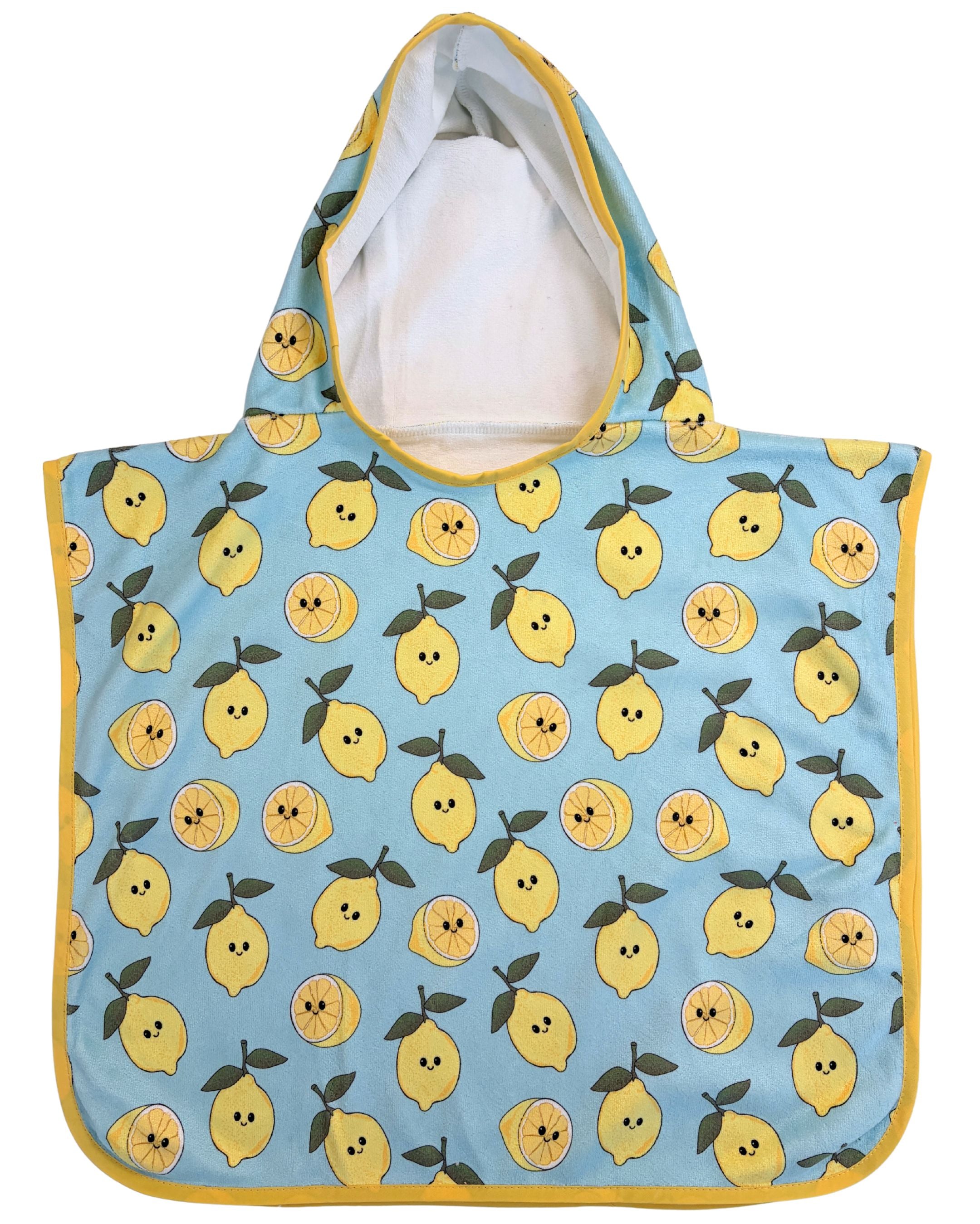 Serviette poncho à capuchon pour bébé (0-18 mois) : Citrons rayonnants