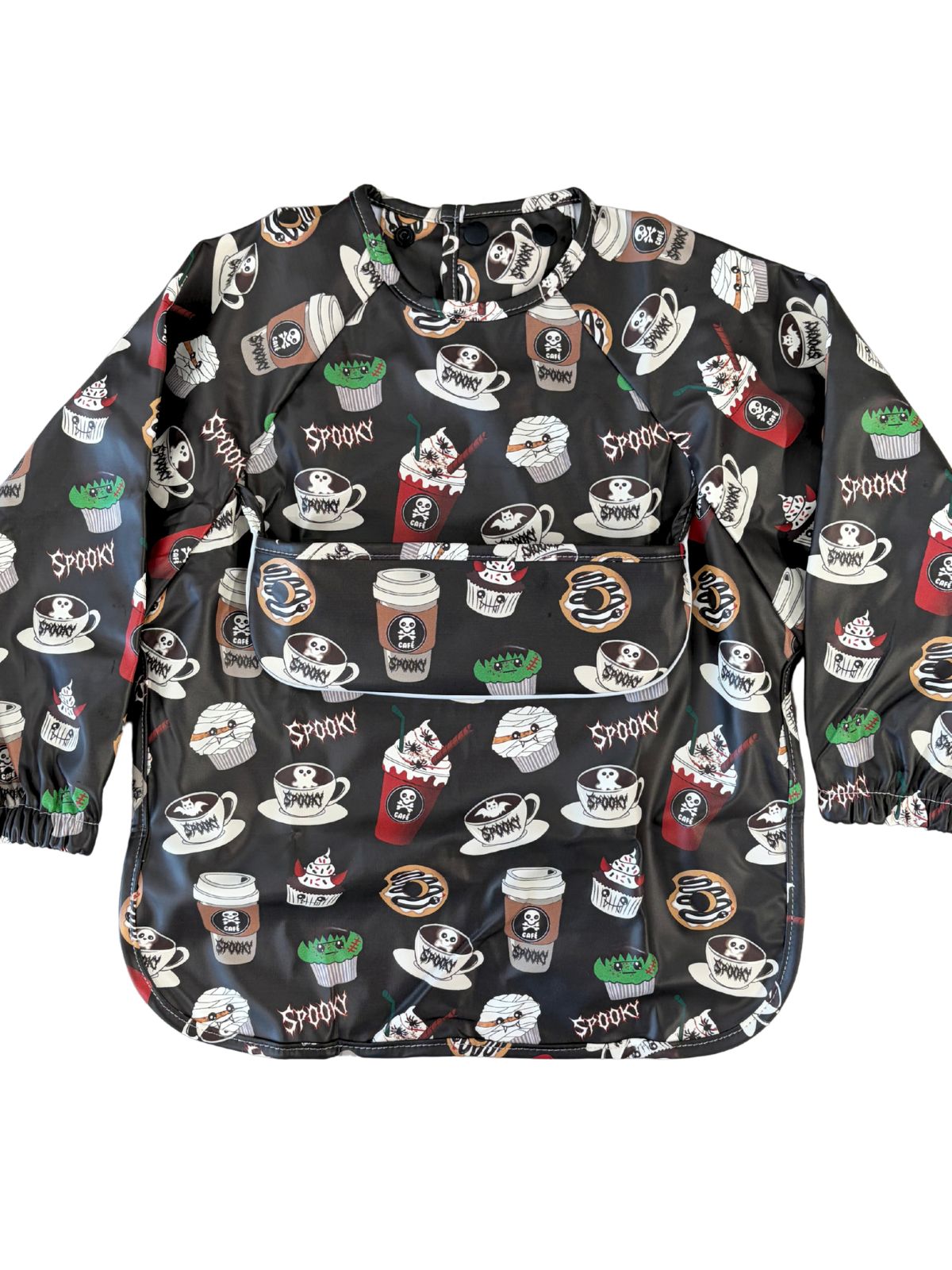Bavette imperméable à manches longues avec poche : Spooky café