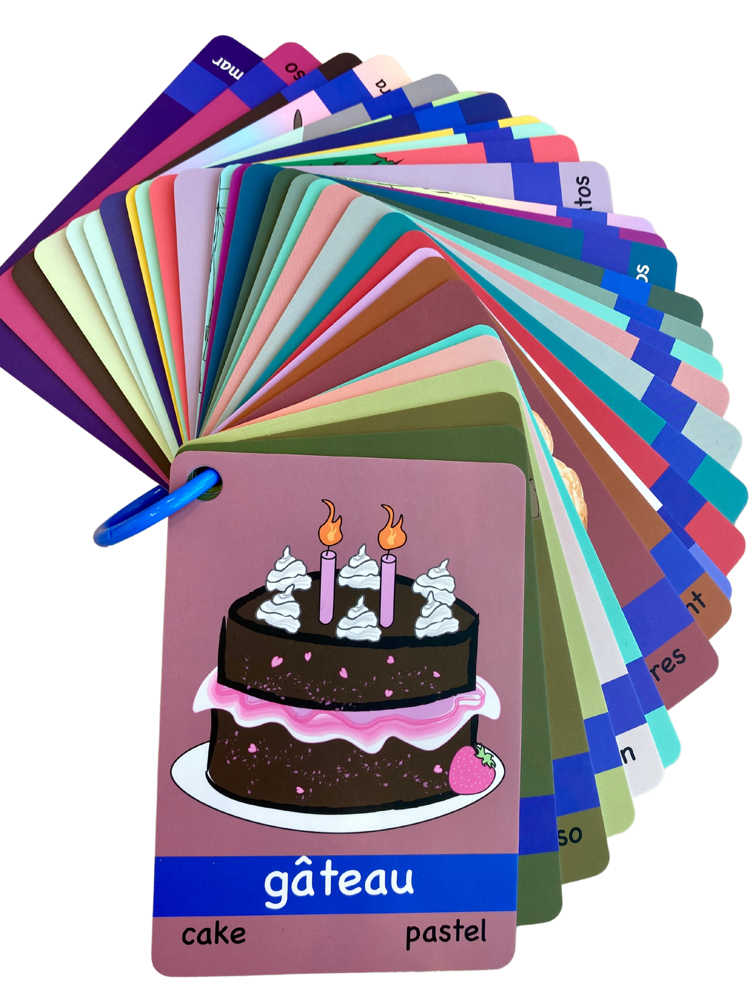 Série Bleue: Cartes d’apprentissage 3 langues (Français, Anglais, Espagnol)