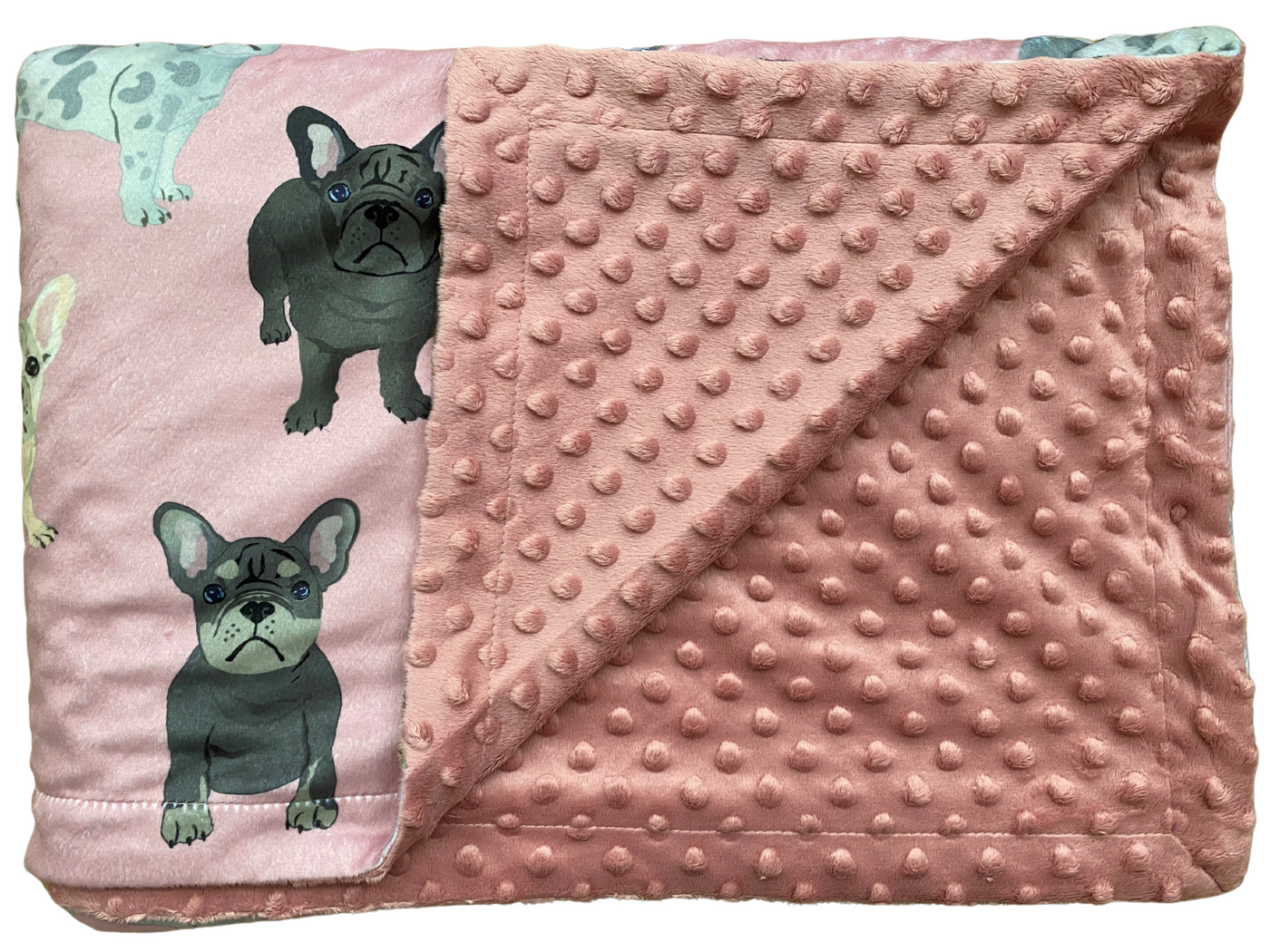 Baby blanket French Bulldog Party Pink Tipou bebe