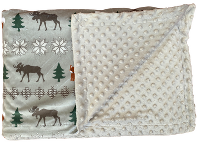 Baby blanket: Comforting Scandinavian gray foxes in the forest