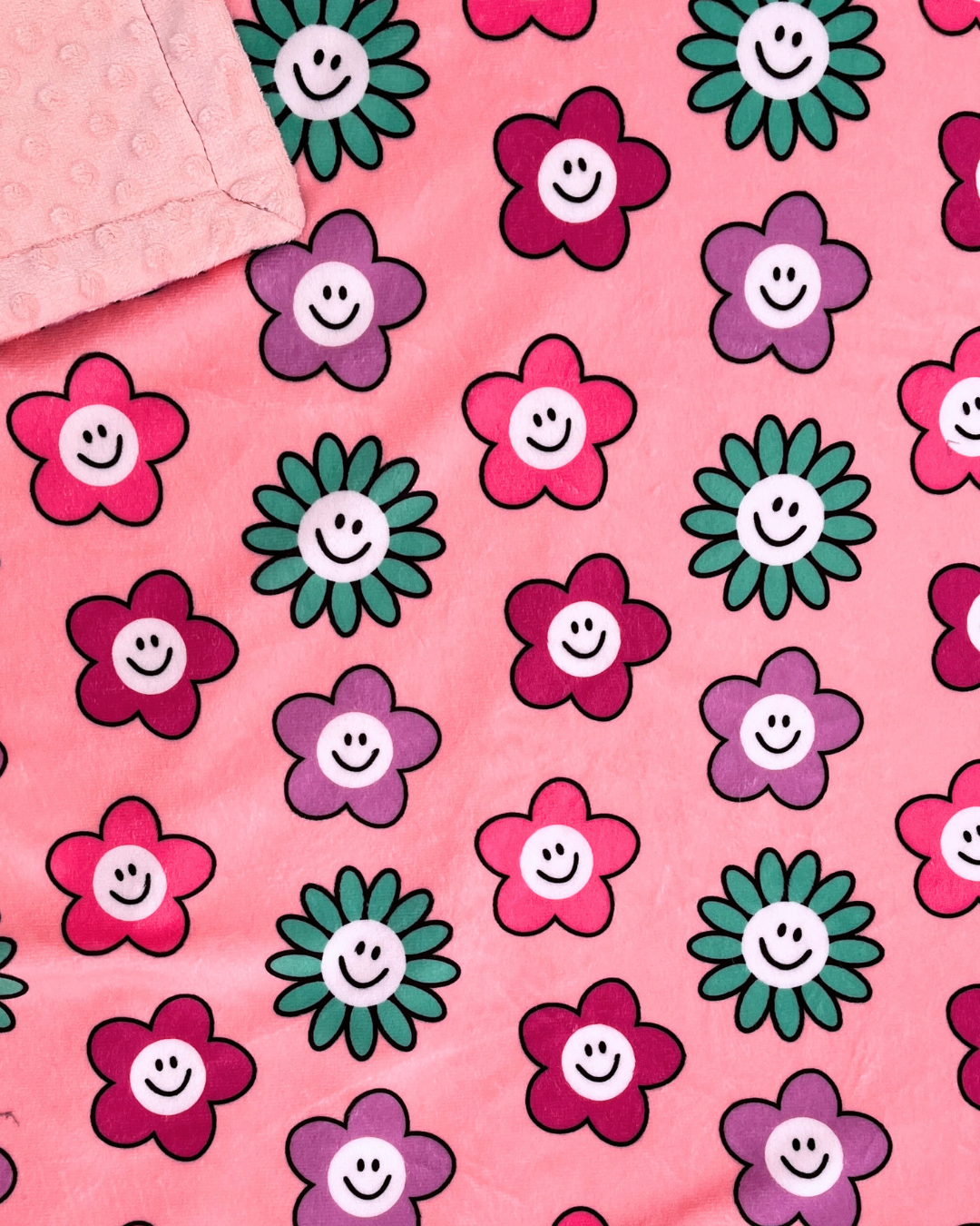 Couverture de bébé : Fleurs souriantes