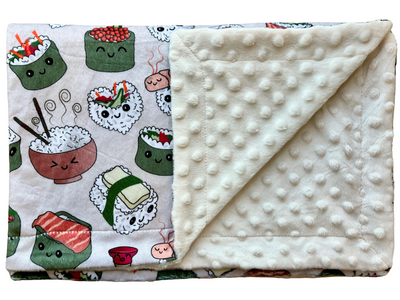 Couverture de bébé : Sushis heureux