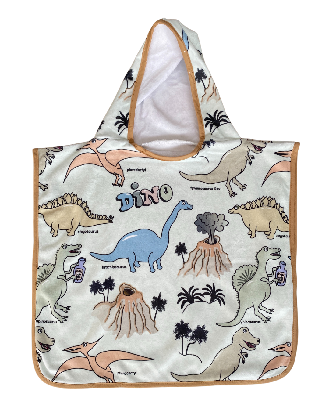 Hooded poncho towel for baby (0-18 months): Dino Valley