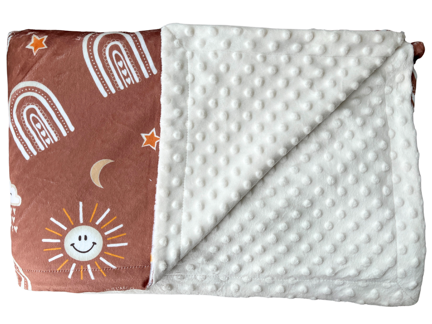 Couverture de bébé : Soleil radieux BOHO (fond terre)