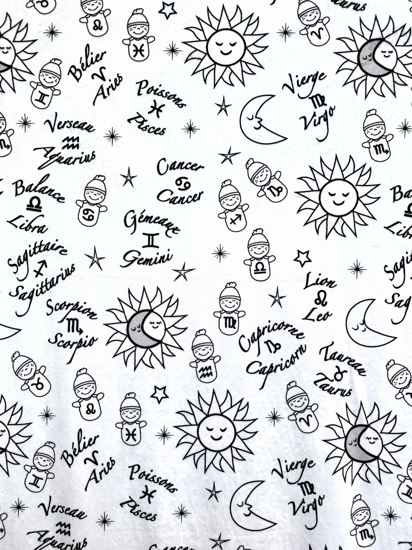 Giant blanket: Astrological Signs (White Background)